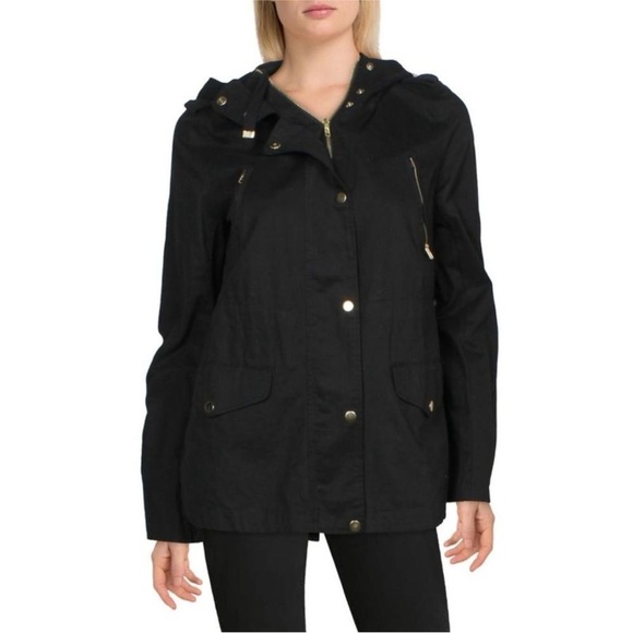 Love Tree Womens Black Twill Military Lightweight Anorak Jacket Outerwear - Picture 1 of 5
